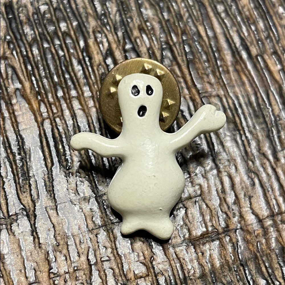 Vintage Collectible Ghost Metal Pin Back Lapel Pin Hat Pin